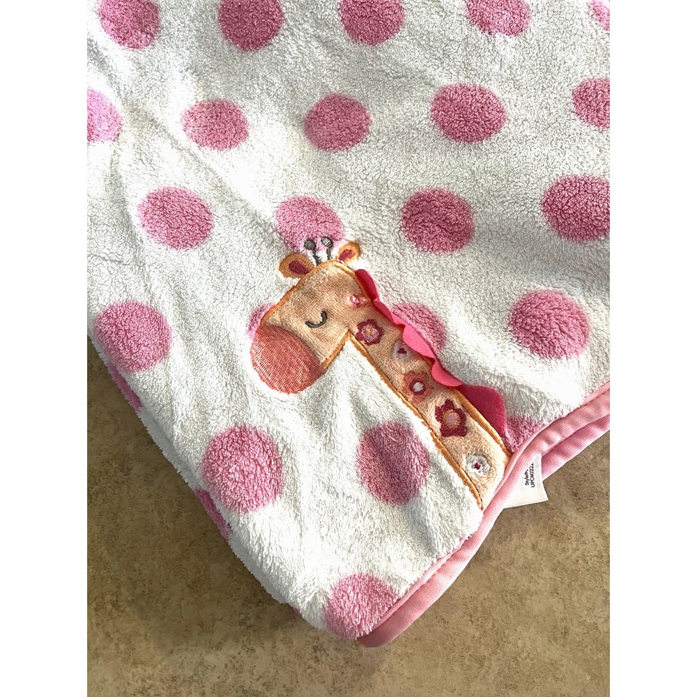 Garanimals Giraffe White Pink Polka Dot Baby Blanket Plush Security Walmart Y2K
